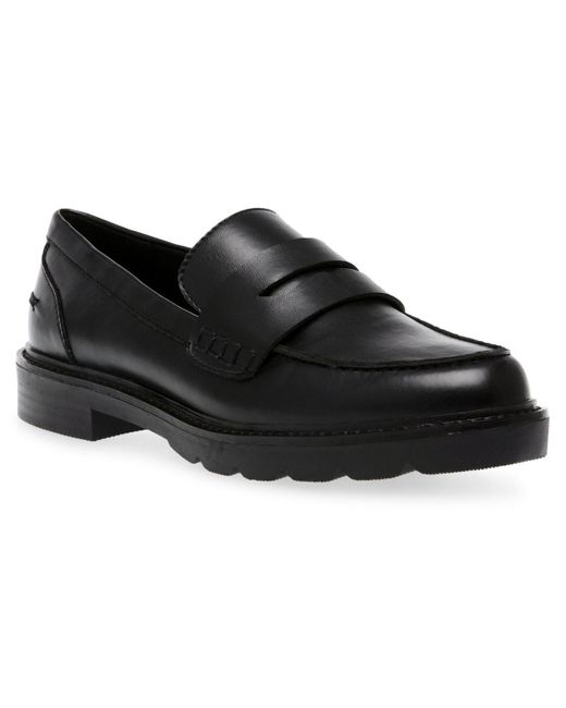 Anne Klein Elia Lug Sole Loafers in Black | Lyst
