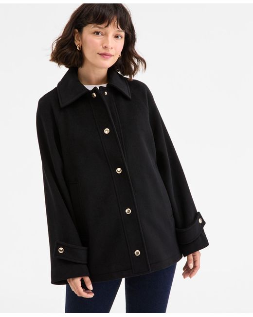 Michael Kors Black Michael Collared Button-front Coat