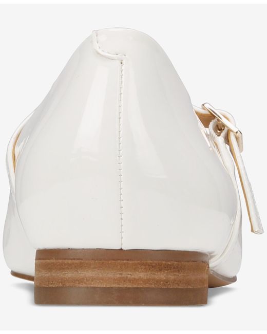 THINGS II COME White Kyra Luxurious Slip-on Mary Jane Pointed Toe Flats