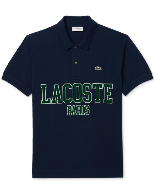 Lacoste Blue Classic-fit Short Sleeve Logo Polo Shirt for men