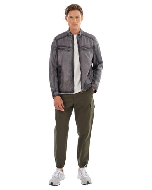 Regency Leathers Gray Enzo Leather Jacket for men