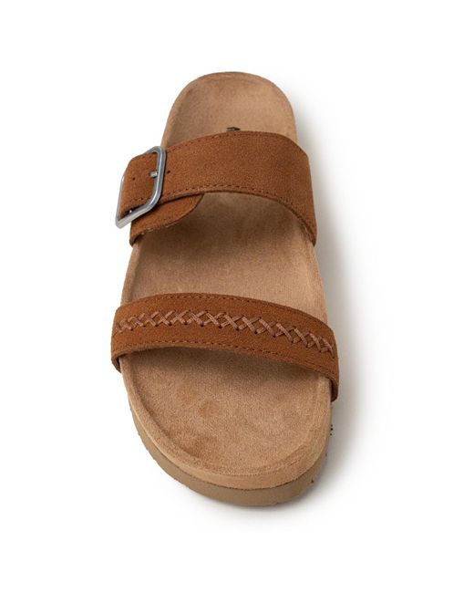 Minnetonka Brown Gideon Suede 2-strap Buckle Sandals