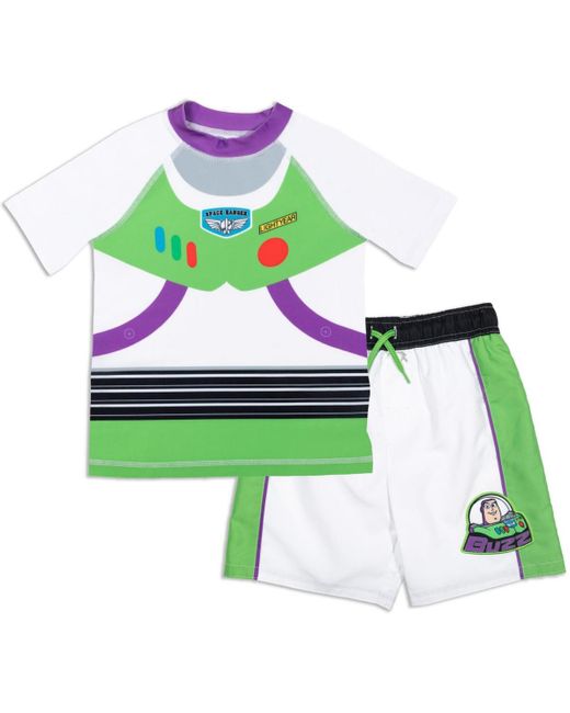 Toy Story Green Toddler Boys Pullover Rash Guard And Swim Trunks Outfit Set for men