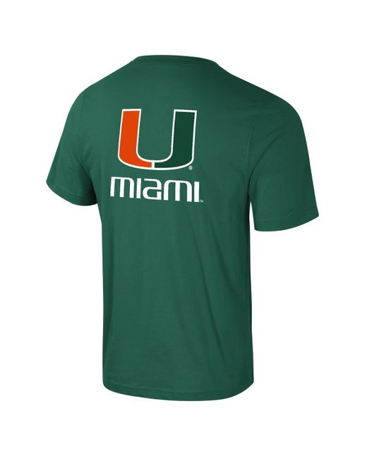 Colosseum Athletics Green Miami Hurricanes Logo Lockup Active Blend T-shirt for men
