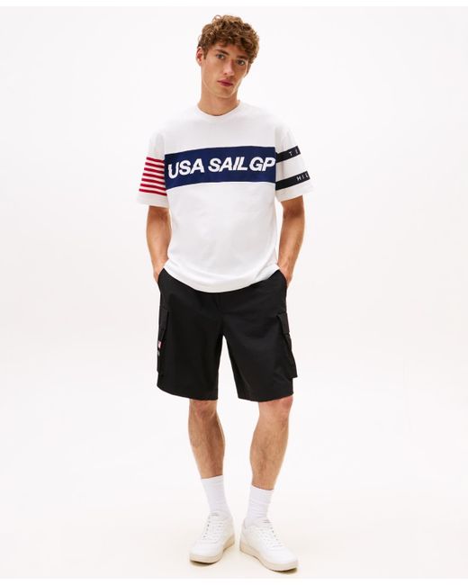 Tommy Hilfiger Blue Tommy X U.s. Sail Gp Team Colour-blocked Relaxed T-shirt for men