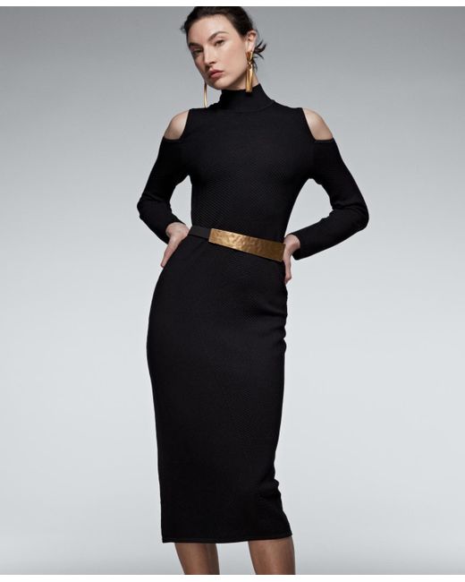 Donna karan cold shoulder dress hotsell