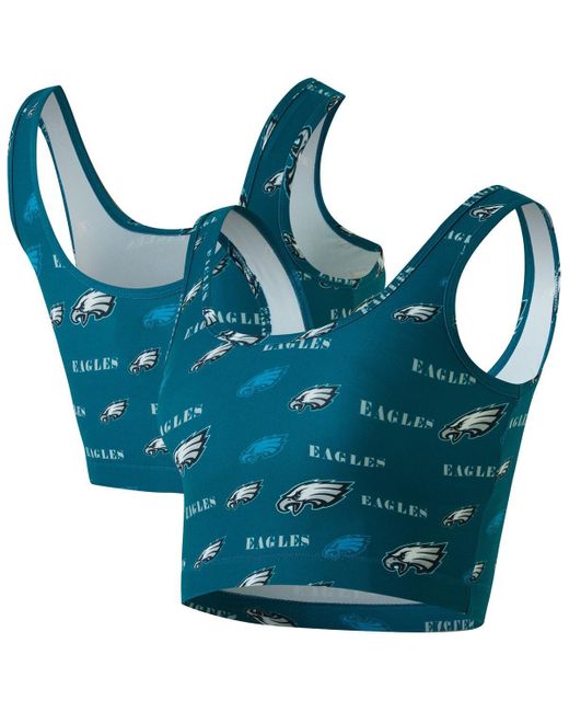 Concepts Sport Blue Midnight Philadelphia Eagles Mosaic Allover Print Bralette