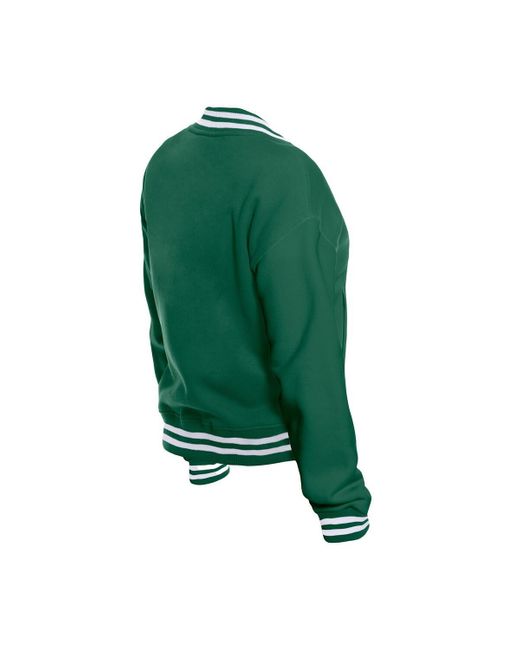 KTZ Green New York Jets Throwback Fleece Full-snap Jacket