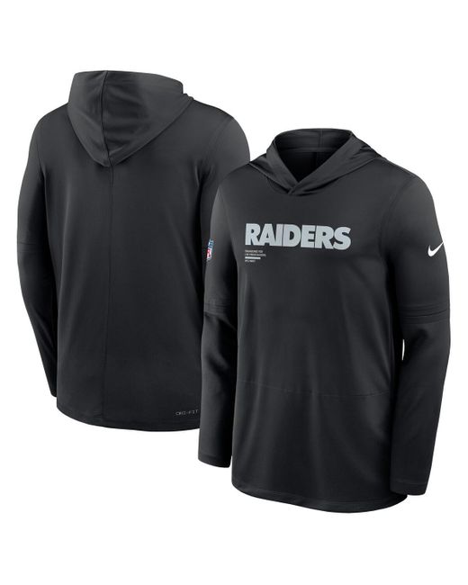 Nike Black Las Vegas Raiders Big Tall Sideline Performance Long Sleeve Hoodie T-shirt for men