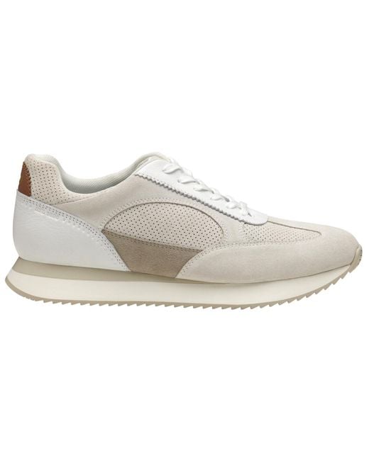 Johnston & Murphy White Chase Perfed Round Toe Shoes for men