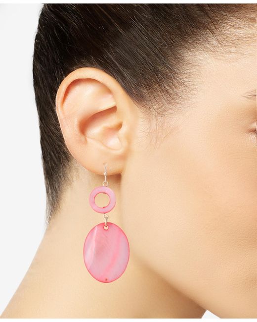 Style & Co. Pink Gold-tone Rivershell Statement Earrings