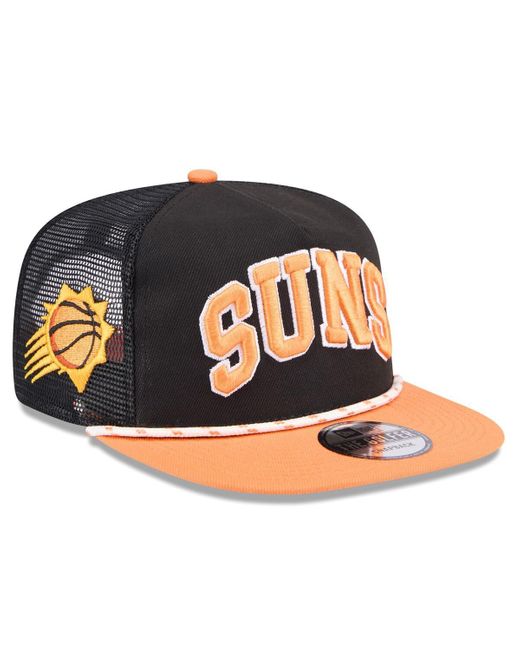 KTZ Multicolor Black/orange Phoenix Suns Throwback Team Arch Golfer Snapback Hat for men
