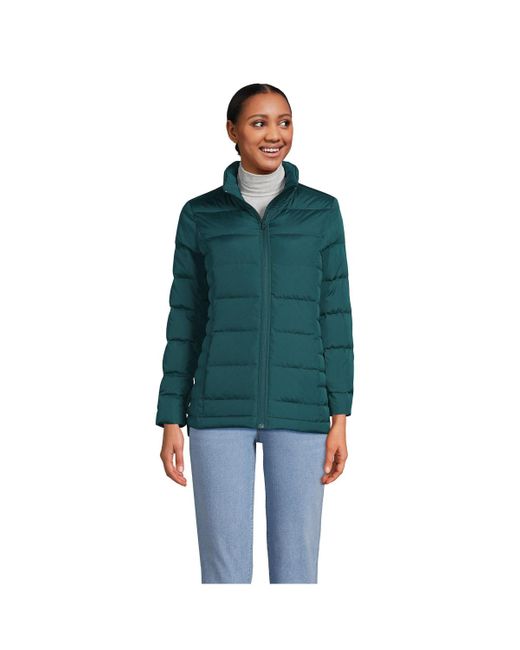 Lands' End Down Puffer Jacket in Green Lyst