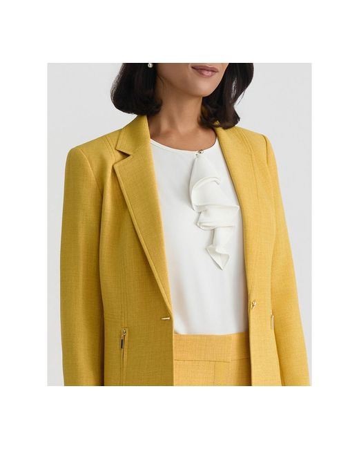 Kasper Yellow Petite Blend One-button Jacket