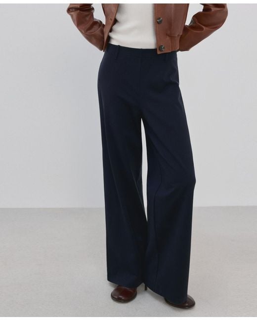 Mango Blue Straight Lyocell Pants