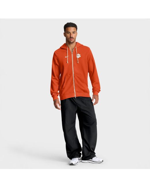 Nike Orange Clemson Tigers 2025 Sideline Standard Issue Dri-fit Full-zip Hoodie for men