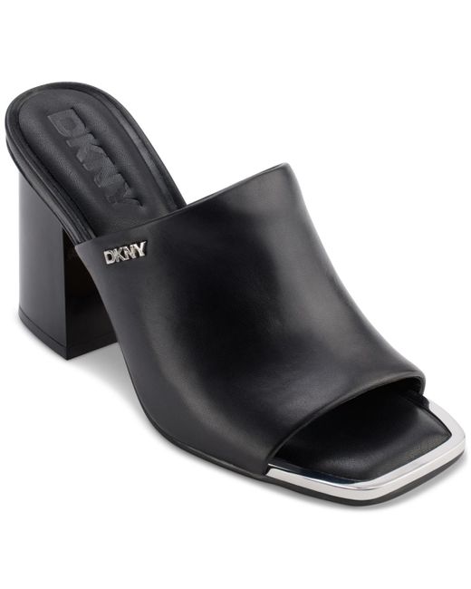 DKNY Black Silas Square-toe Slip-on Dress Sandals
