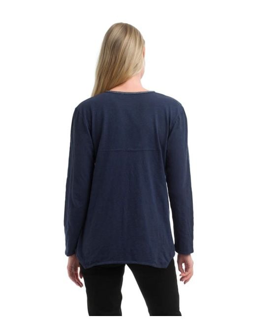 Wilt Blue Wilt Metallic Thread V-neck Tee