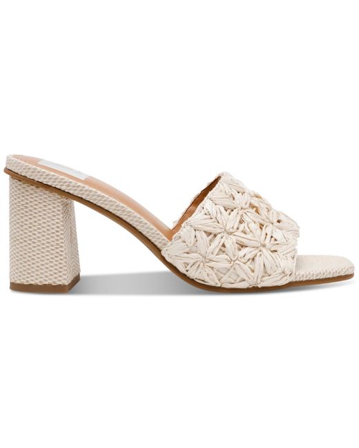 Dolce Vita White Honey Raffia Block-heel Dress Sandals