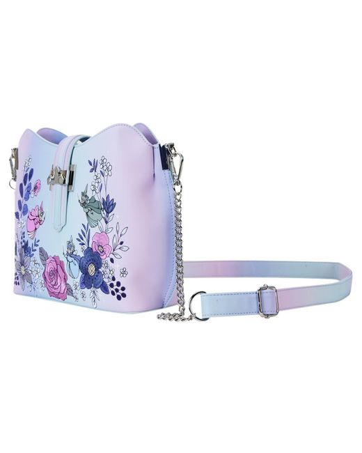 Loungefly Blue Sleeping Beauty 65th Anniversary Floral Ombre Crossbody Bag