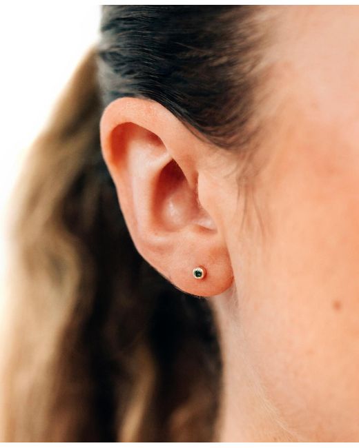 Anzie Green Cleo Round Single Stud