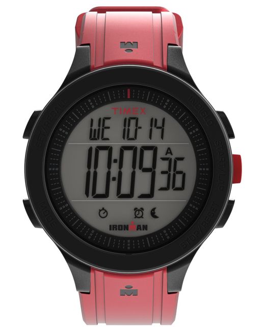 Timex Black Ironman T200 Quartz Digital Silicone Strap 42mm Round Watch