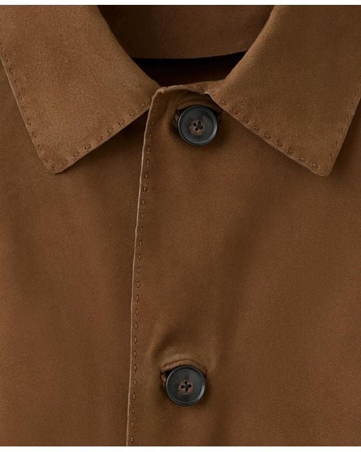 Mango Brown Leather Pockets Jacket for men