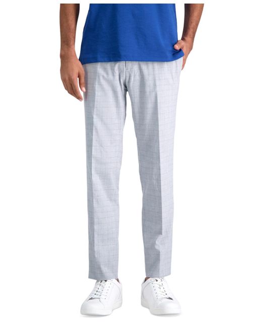 Cole Reaction Slimfit Stretch Check Dress Pants in Blue for