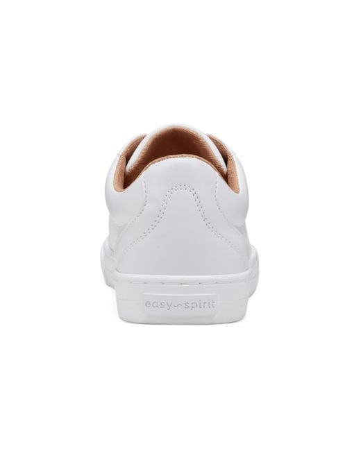 Easy Spirit White Lorna Lace-up Casual Round Toe Sneakers