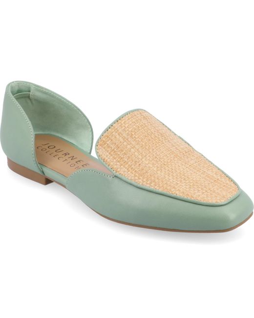 Journee Collection Green Kennza Tru Comfort Cut Out Slip On Loafers