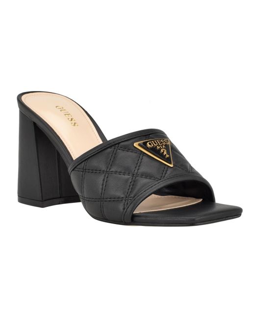 Guess Gelina Block Heel Open Toe Dress Sandals in Black Lyst