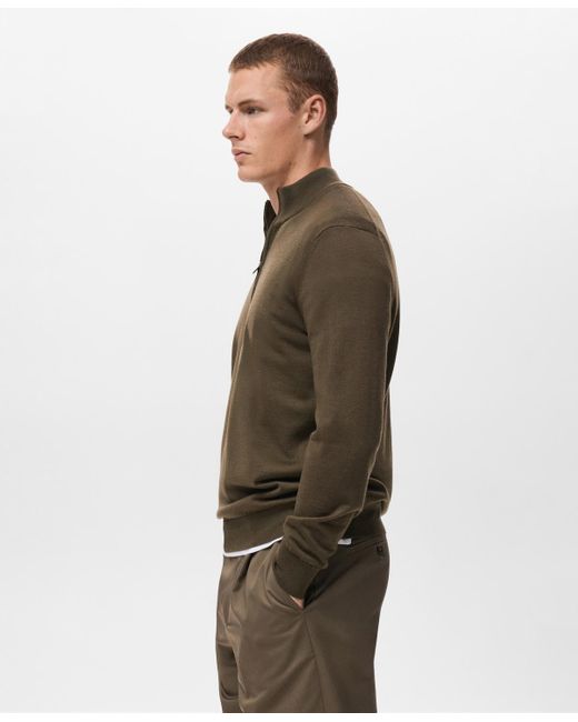 Mango Brown Perkins Neck Wool Sweater for men