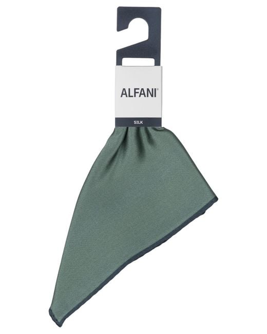 Alfani Green Silk Solid Rolled Border Pocket Square for men