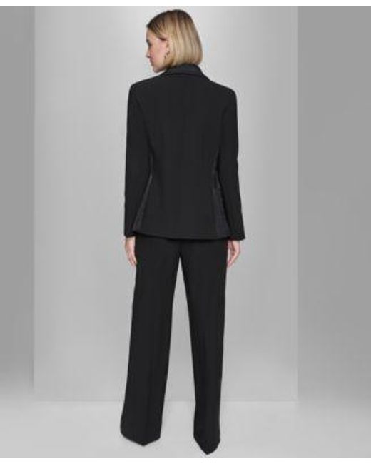 Karl Lagerfeld Black One Button Tuxedo Jacket Long Sleeve Blouse Tuxedo Pants