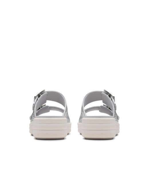 Clarks White Cloud Steppers Drift Peep Toe Sandals