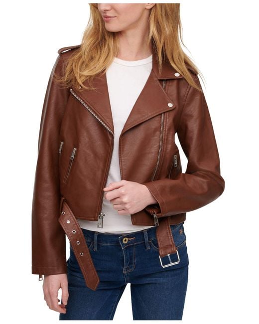 Levi's ® Trendy Plus Size Fauxleather Belted Moto Jacket Lyst