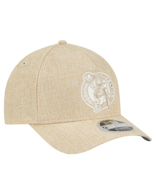 KTZ Natural Boston Celtics Injection Woven A-frame 9forty Adjustable Hat for men