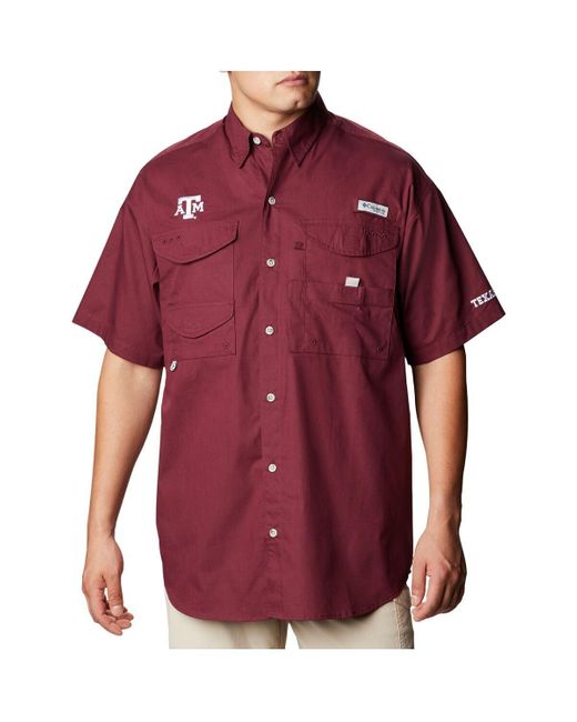 Columbia Red Texas A&m aggies Big And Tall Bonehead Button-up Shirt for men