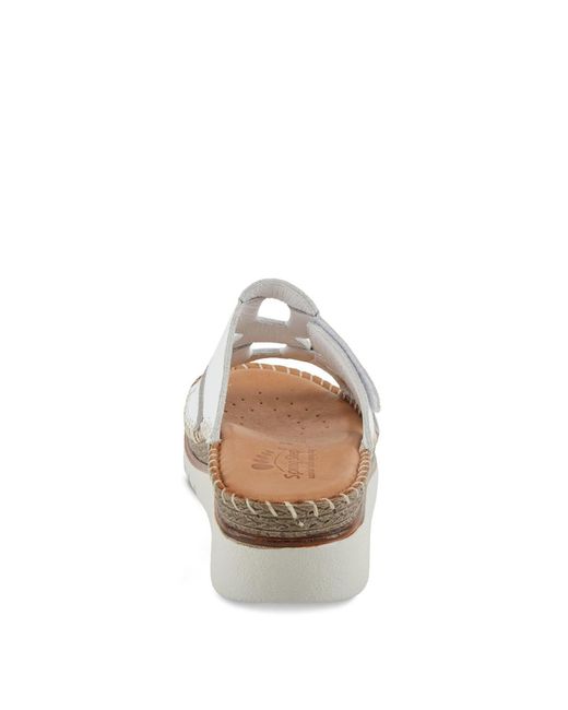 Spring Step White Montera Leather Slide