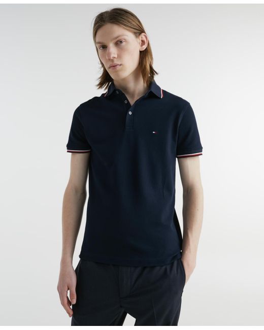 Tommy Hilfiger White Slim-fit 1985 Red & Blue Polo Shirt for men