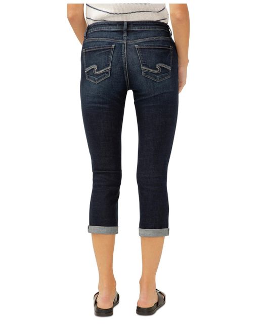 Silver Jeans Co. Blue Elyse Mid-rise Capri Jeans
