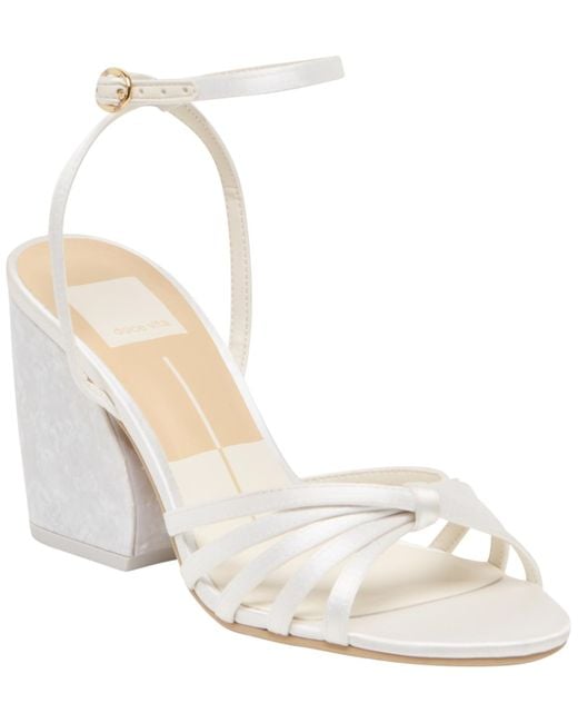 Dolce Vita White Ronica Two-piece Strappy Block Heel Dress Sandals