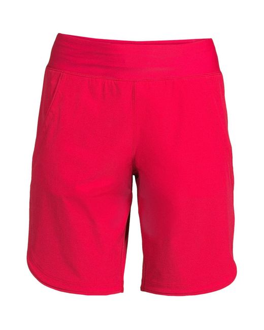 Lands' End Plus Size 9 Quick Dry Elastic Waist Modest Board Shorts Swim  Cover-up Shorts With Panty in Red