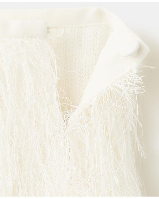 Mango White Selection Threads Midi Skirt
