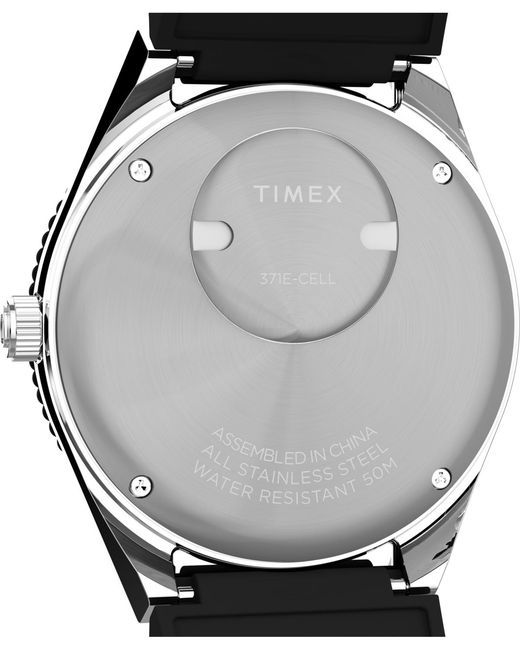 Timex Metallic Analog Rubber Strap Watch for men