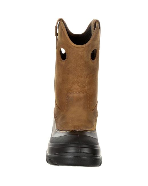 Georgia Boot Brown Muddog Composite Toe Waterproof Work Wellington for men
