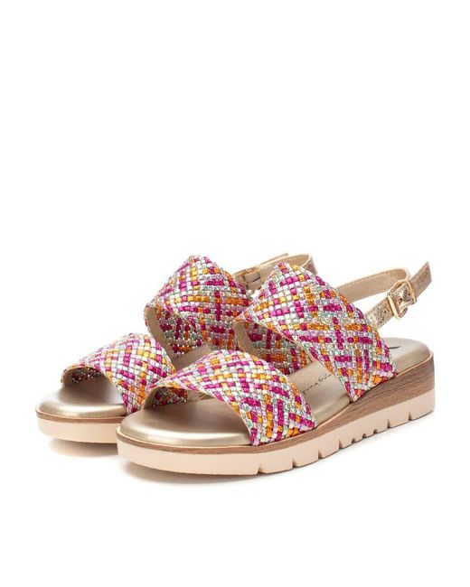 Xti Pink Double Strap Flat Sandals By