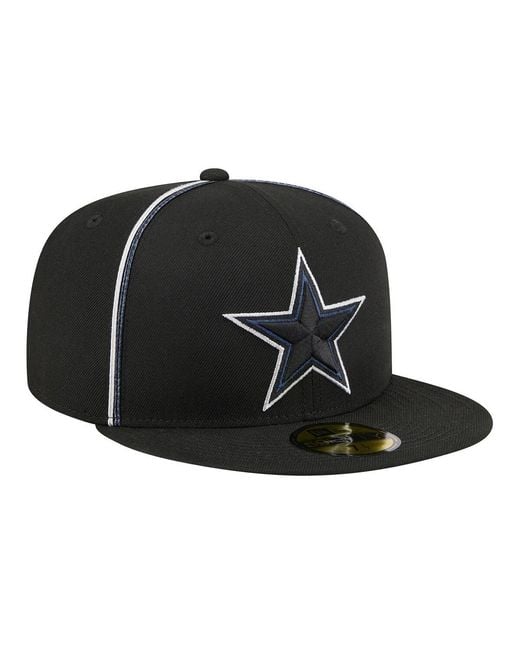KTZ Black Dallas Cowboys Soutache 59fifty Fitted Hat for men