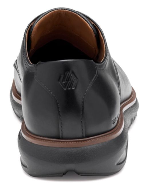 Johnston & Murphy Black Larkin Plain Round Toe Shoes for men