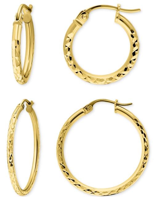 Giani Bernini Metallic 2-pc. Set Textured Small Hoop Earrings